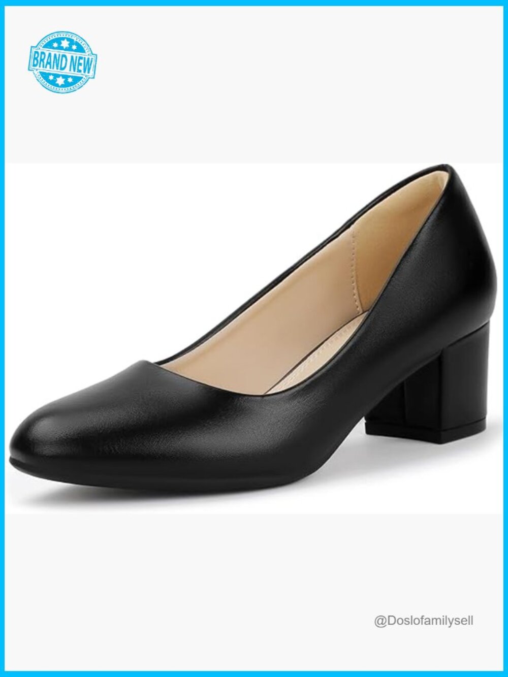 Classic Closed Toe Block Heel Pumps Chunky Low Heel Wedding Work Dress Shoes